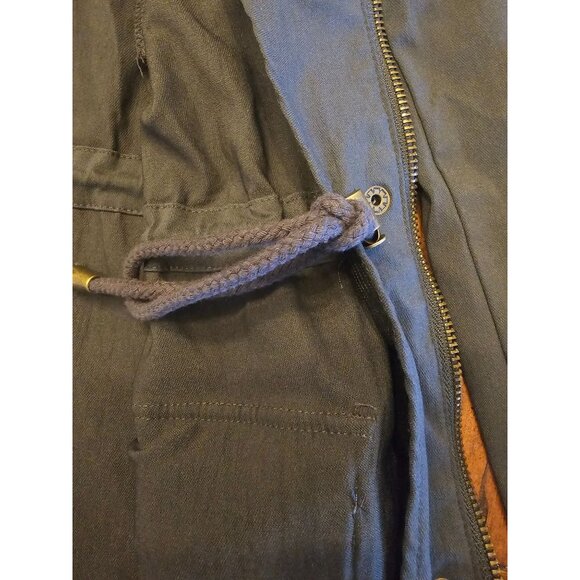 Eden Society Charcoal Utility Jacket With Hood & Button/Zipper Closure - Picture 12 of 15